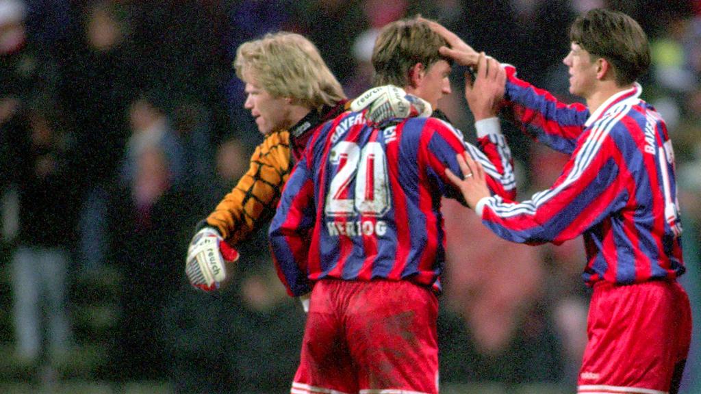 Andreas Herzog (29) und Oliver Kahn zu gemeinsamen Zeiten beim FC Bayern