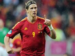 Torres in het Spaanse shirt tegen Ierland op het EK 2012.