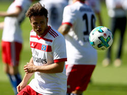 Nicolai Müller hat wieder am HSV-Mannschaftstraining teilgenommen