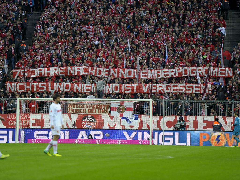 Die Bayern-Fans gedenken den Opfern der Reichspogromnacht
