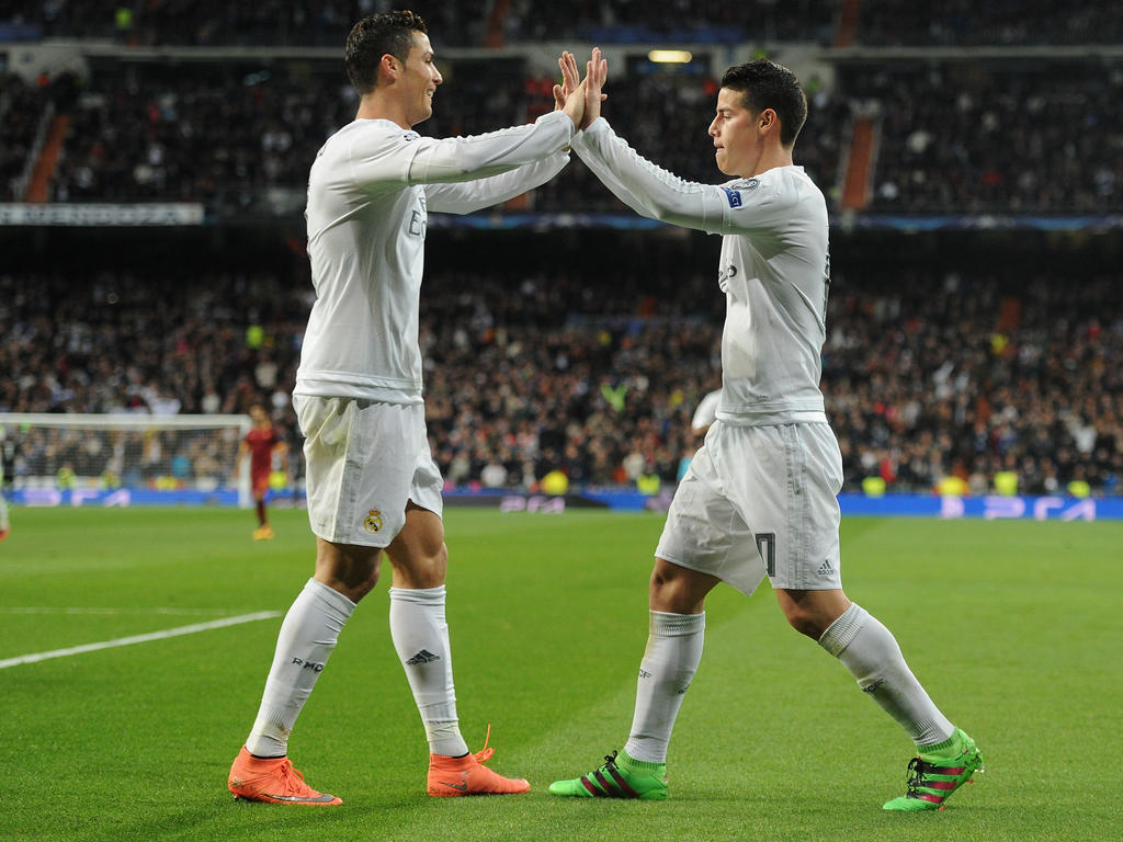 Cristiano Ronaldo (l.) und James Rodríguez sorgten für den 2:0-Sieg der Königlichen