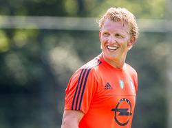 Dirk Kuyt in actie tijdens zijn eerste training sinds zijn terugkeer naar Feyenoord. (02-07-2015)