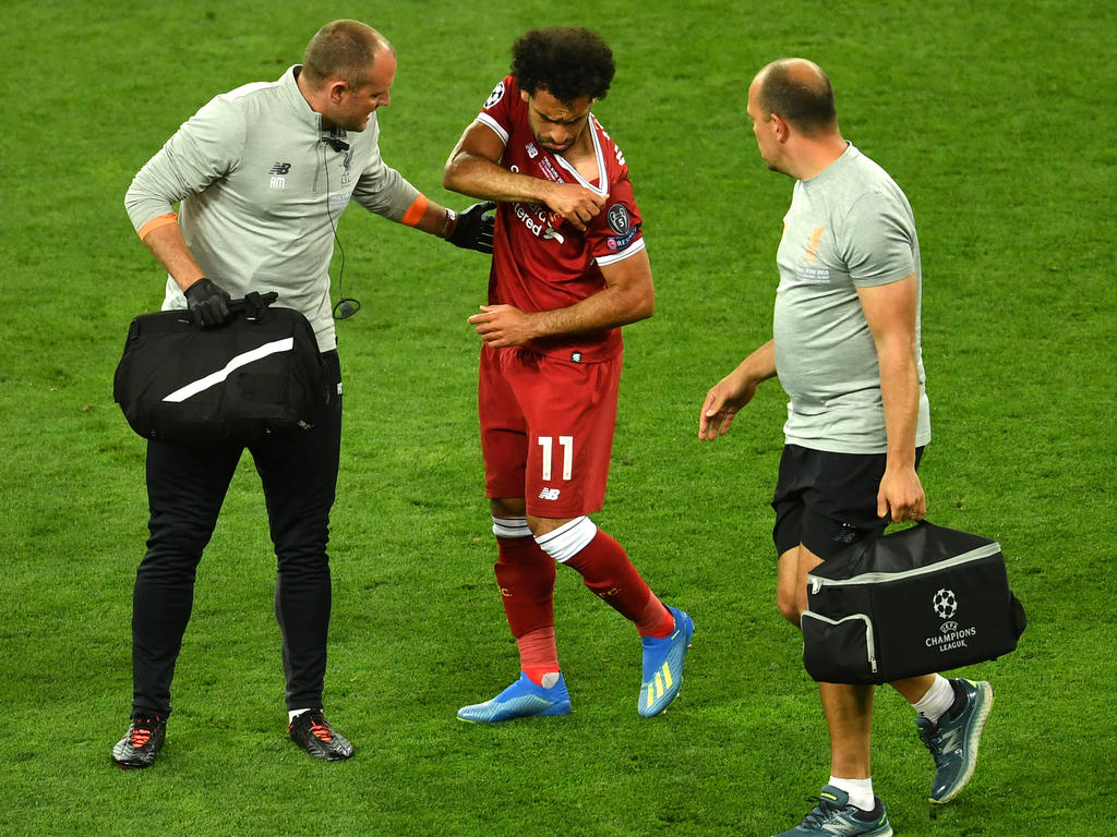 Salah abandonó la final de Champions por una lesión en el hombro. (Foto: Getty)