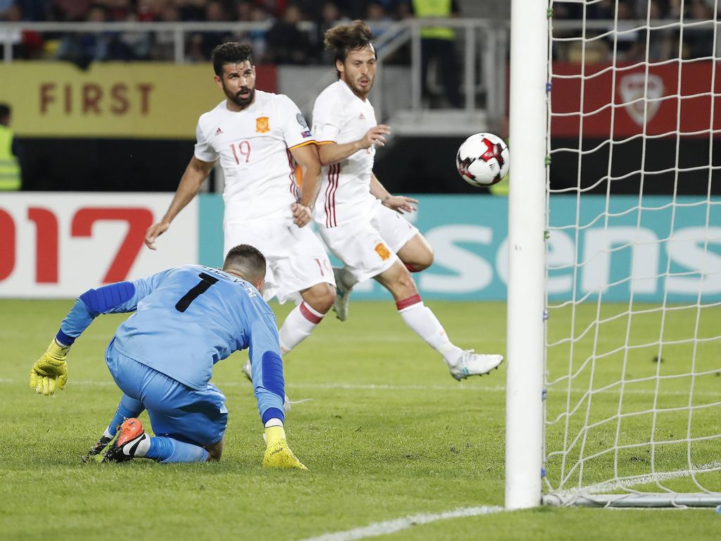 Diego Costa anotó el segundo gol español en Macedonia. (Foto: Imago)