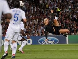 Antoine Griezmann erzielte gegen Lyon mit einem Seitfallzieher aus 15 Metern das 1:0