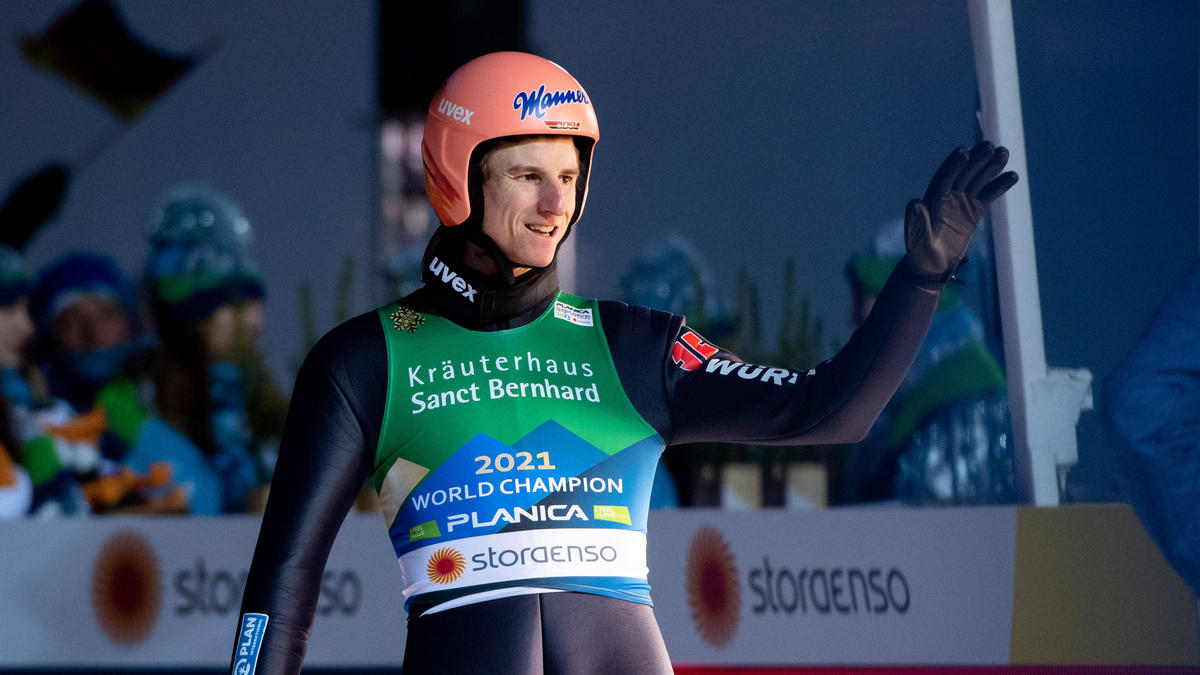 Skisprung-Star Karl Geiger konnte in Lahti ein gutes Ergebnis feiern
