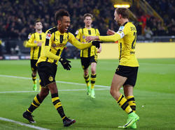 Marcel Schmelzer (r.) würde sich über einen Aubameyang-Verbleib freuen