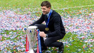 Steven Gerrard holte mit den Rangers den Titel in Schottland
