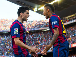 Bartra (izq.) y Neymar celebran el tanto inicial del Barça. (Foto: Getty)