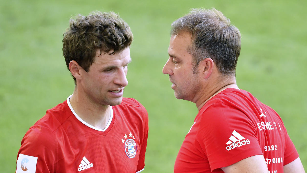 Beim FC Bayern gemeinsam erfolgreich: Thomas Müller (l.) und Hansi Flick Beim FC Bayern gemeinsam erfolgreich: Thomas Müller (l.) und Hansi Flick