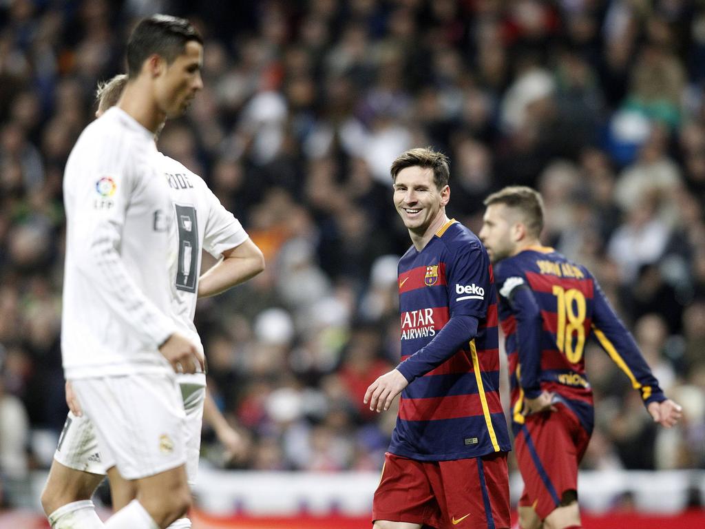 Lionel Messi (r.) erzielt seine Treffer 78 und 79 Lionel Messi (r.) erzielt seine Treffer 78 und 79