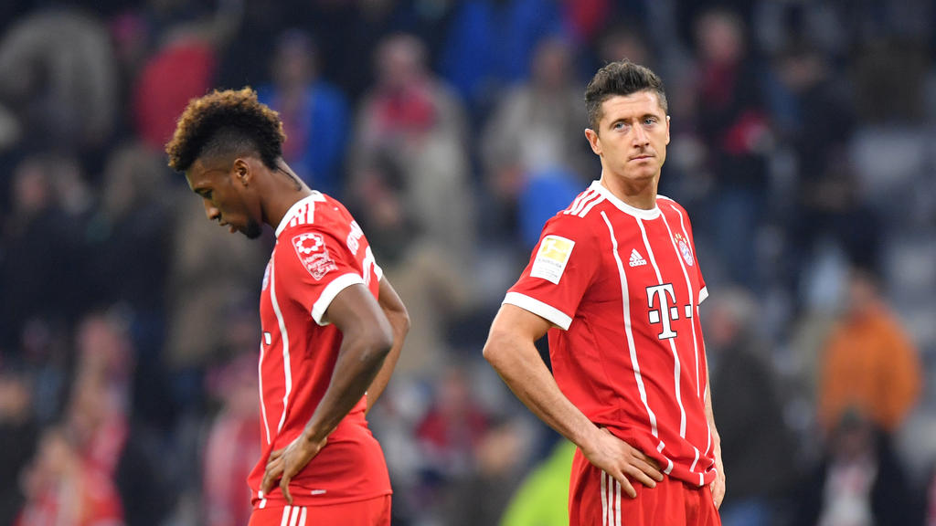 Kingsley Coman (l.) und Robert Lewandowski sollen im Training des FC Bayern aneinander geraten sein