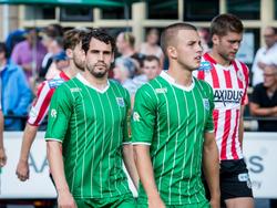 Dirk Marcellis en Jesper Drost maken zich op voor de oefenwedstrijd tussen PEC Zwolle en Sparta Rotterdam (17-07-2015).