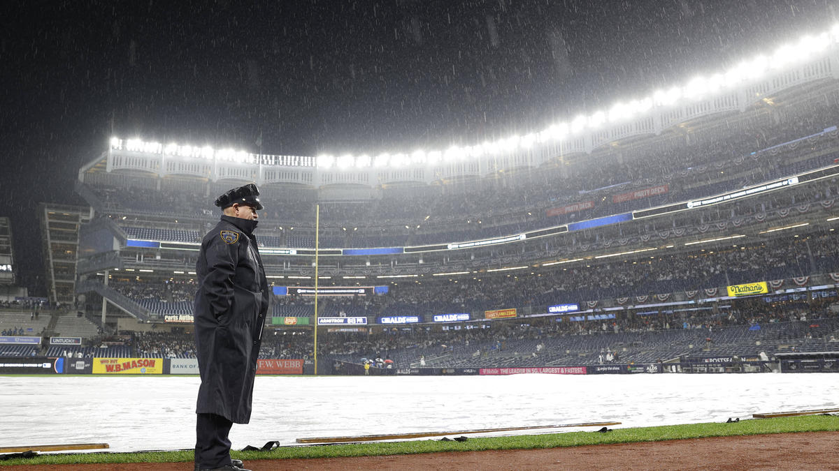 Anhaltender Regen verhinderte das Entscheidungsspiel der New York Yankees in der MLB