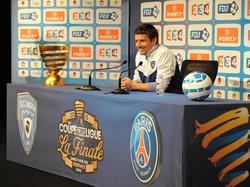 Yannick Cahuzac, jugador del Bastia, en la rueda de prensa previa a la final de la Copa de la Liga que PSG y su equipo se disputarán esta noche. (Foto: Imago)
