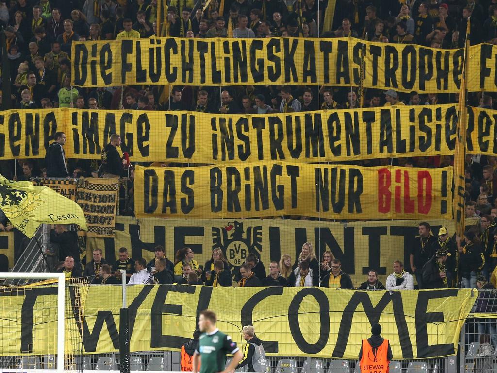 Dortmunder Fans zeigten am Donnerstag deutlich, was sie von der 
