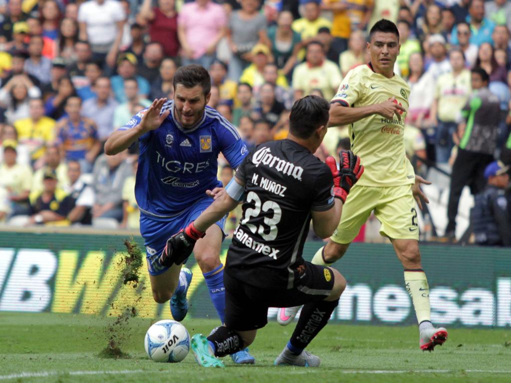 El penalti fue decretado y Gignac lo convirtió en el 1-0 para los Tigres. (Foto: Imago)