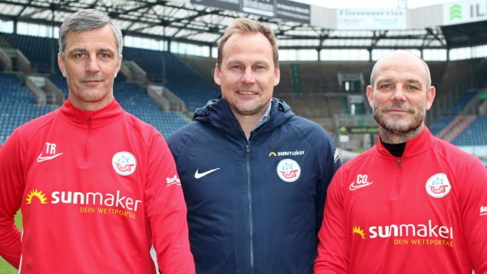 Jens Härtel (l.) verlängert in Rostock Jens Härtel (l.) verlängert in Rostock