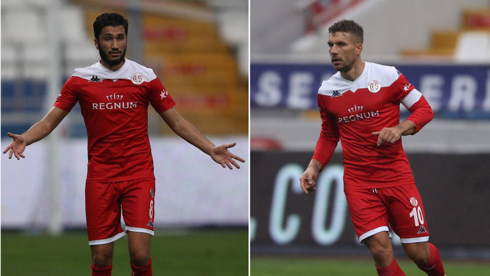 Nuri Sahin und Lukas Podolski (r.) spielen inzwischen gemeinsam bei Antalyaspor