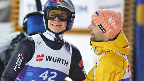 Andreas Wellinger (l.) und Pius Pasche sind zuversichtlich, dass die neuen Anzug-Kontrollen fruchten