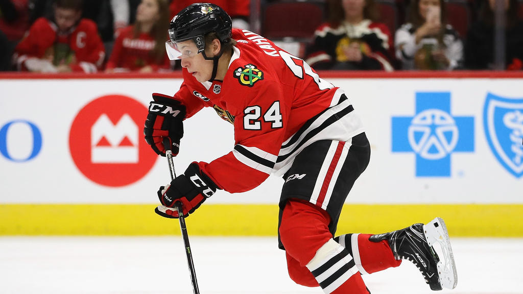 Dominik Kahun spielt seit dieser Saison für die Chicago Blackhawks Dominik Kahun spielt seit dieser Saison für die Chicago Blackhawks