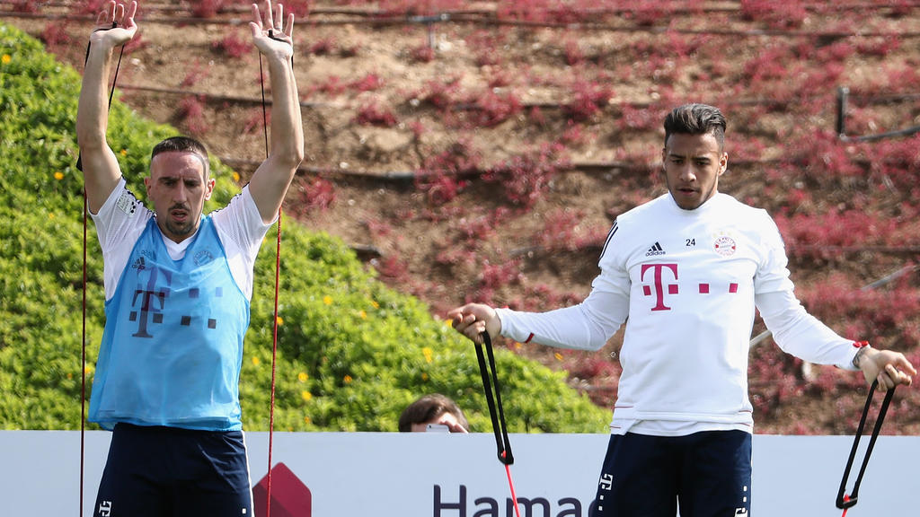 Sind zurück im Training des FC Bayern: Ribéry (li.) und Tolisso Sind zurück im Training des FC Bayern: Ribéry (li.) und Tolisso