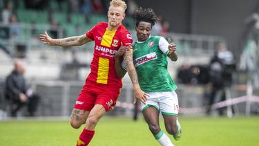 Matthew Bondswell (r.) spielt derzeit auf Leihbasis beim FC Dordrecht, im Sommer soll er zu RB Leipzig zurückkehren