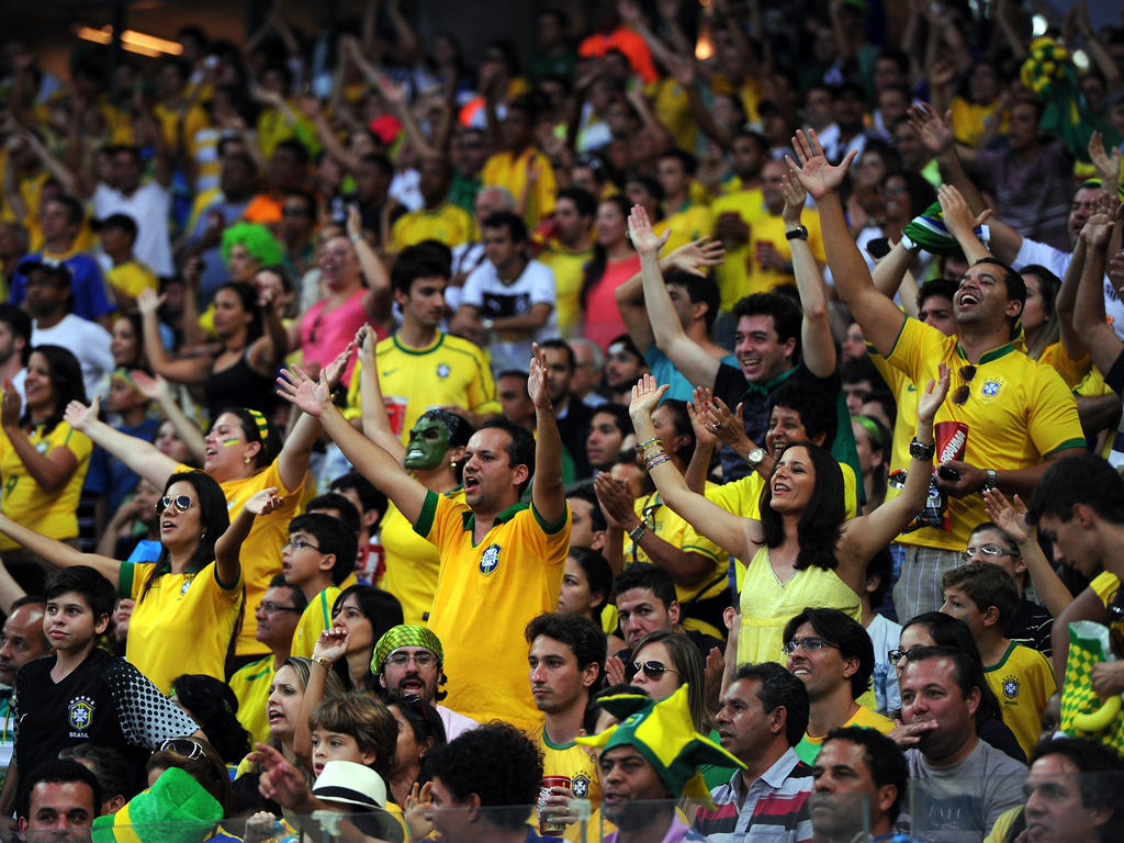 Die Fans feiern den Sieg der brasilianischen Mannschaft beim Confed Cup