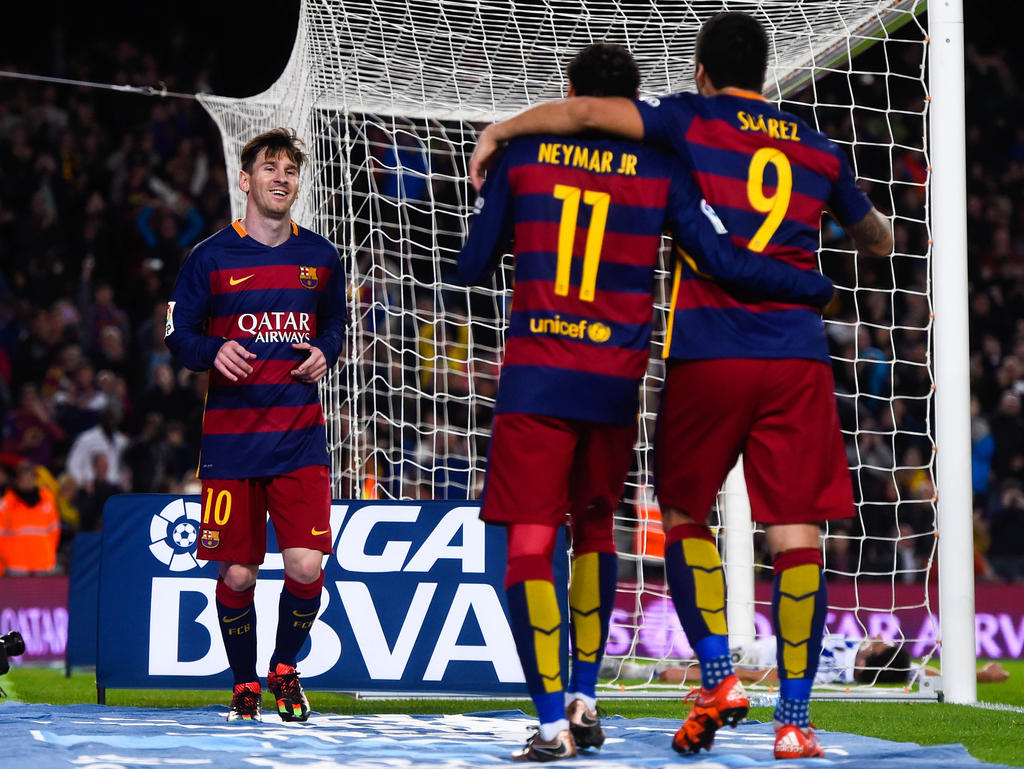 Lionel Messi (l.) und Neymar (M.) haben dem Jahr ihren Stempel aufgedrückt