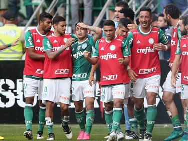 Los jugadores del Palmeiras celebran el único tanto del partido. (Foto: Getty) 