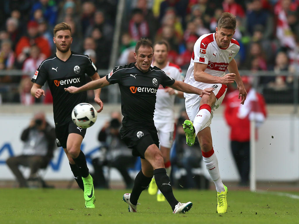 Simon Terodde erzielte beide Treffer für Stuttgart gegen Sandhausen