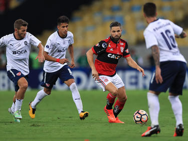 Diego (2.v.r.) kam mit Flamengo im Final-Rückspiel der Copa Sudamericana nicht über ein Remis hinaus