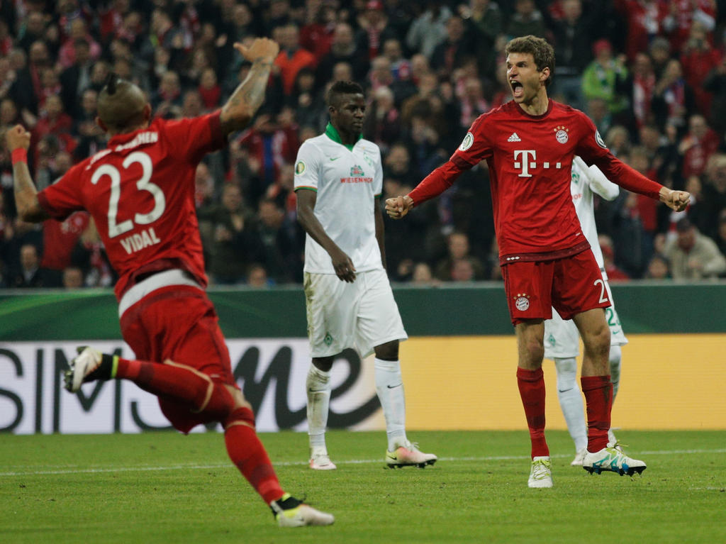 Thomas Müller erzielte gegen Werder Bremen beide Bayern-Tore