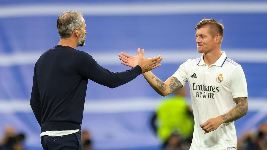 Treffen in der Königsklasse aufeinander: Leipzig-Coach Marco Rose (l.) und Real-Star Toni Kroos