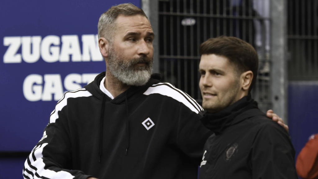 HSV-Coach Walter (l.) und St. Pauli-Trainer Hürzeler (r.) wollen aufsteigen