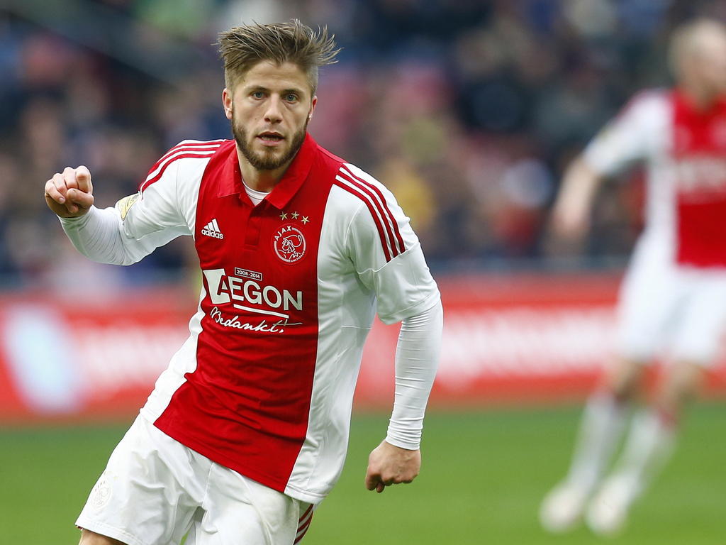 Lasse Schöne balt zijn vuist als Ajax de bevrijdende 3-1 scoort tegen FC Utrecht. (14-12-2014) Lasse Schöne balt zijn vuist als Ajax de bevrijdende 3-1 scoort tegen FC Utrecht. (14-12-2014)