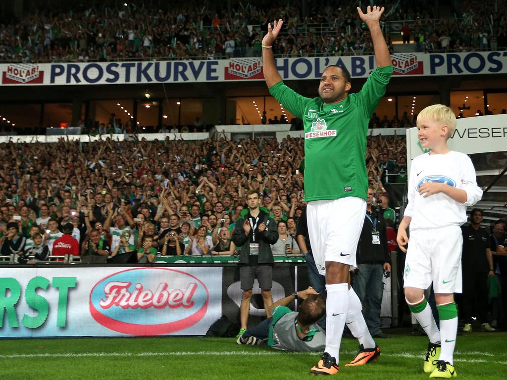 Beim Abschiedsspiel seines Ex-Kollegen Torsten Frings lief Ailton noch einmal für Werder Bremen auf