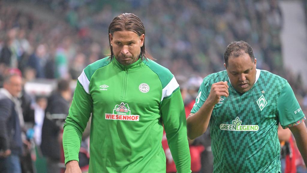 Zuletzt noch an der Seite von Werder-Ikone Ailton beim Abschiedsspiel von Claudio Pizarro: Tim Wiese (l.)