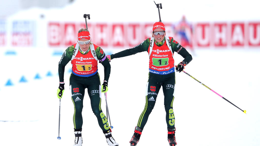 Die deutschen Biathlon-Damen landeten am Ende auf Platz 4 Die deutschen Biathlon-Damen landeten am Ende auf Platz 4