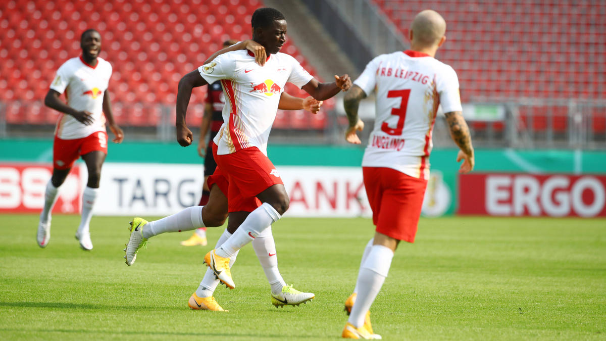 Amadou Haidara brachte RB Leipzig bereits in der 3. Minute in Führung Amadou Haidara brachte RB Leipzig bereits in der 3. Minute in Führung