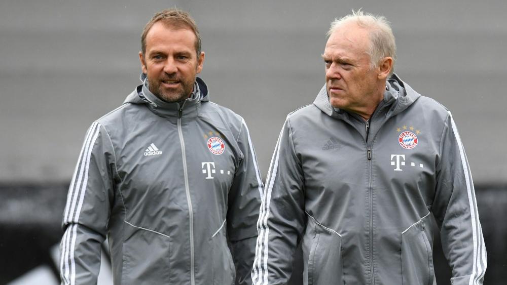 Hansi Flick und Hermann Gerland (r.) beim FC Bayern München