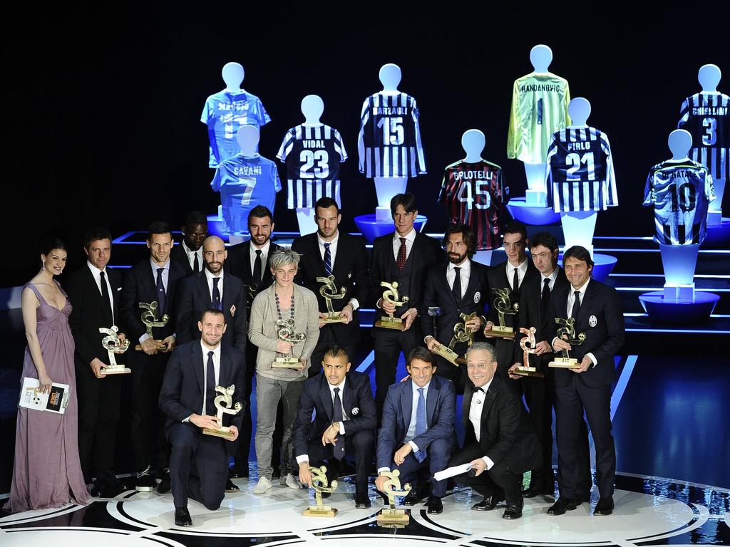 Gruppenfoto der Oscar-del-Calcio-Preisträger 2013