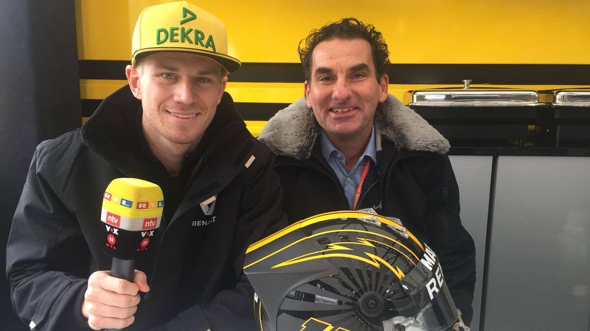 Nico Hülkenberg (li.) zusammen mit Formel-1-Reporter Felix Görner (Archivbild)