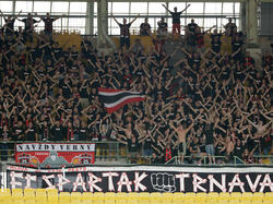 Die Fans von Spartak Trnava in Wien