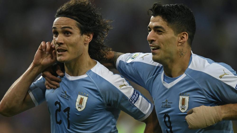 Luis Suarez (r.) und Edinson Cavani fahren für Uruguay zur Fußball-WM Luis Suarez (r.) und Edinson Cavani fahren für Uruguay zur Fußball-WM