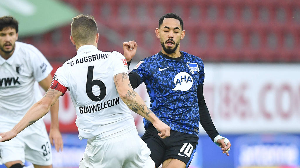 Cunha (r.) siegte mit Hertha BSC beim FC Augsburg