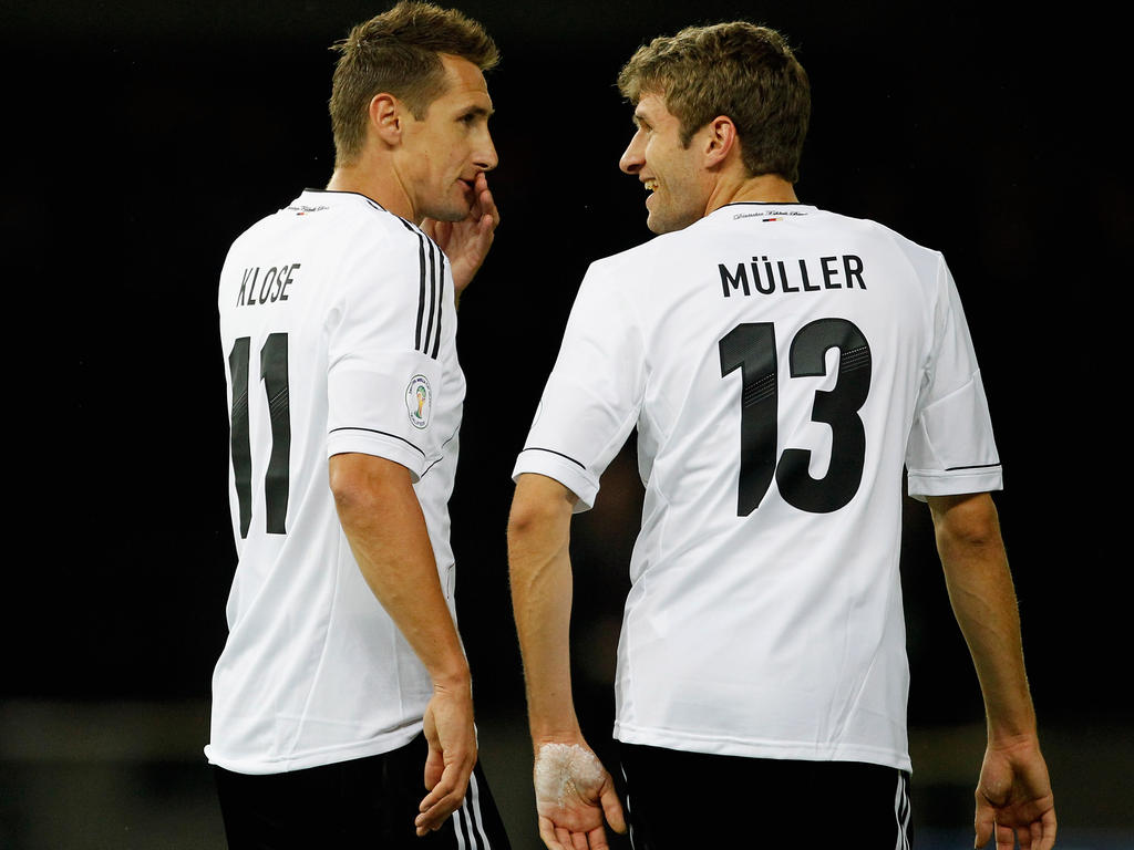 Miroslav Klose (l.) glaubt trotz Torflaute an Thomas Müller Miroslav Klose (l.) glaubt trotz Torflaute an Thomas Müller