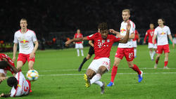 Kingsley Coman (M.) erzielte das 2:0 für den FC Bayern