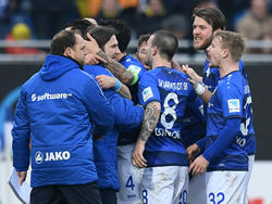 Die Darmstädter feierten ausgelassen den 2:1-Sieg gegen den BVB