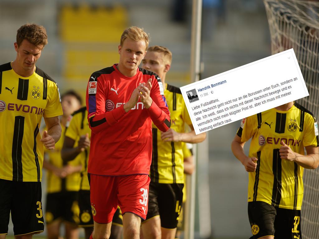 BVB-Keeper Bonmann (rotes Trikot) hat sich verärgert zur Spielabsage geäußert